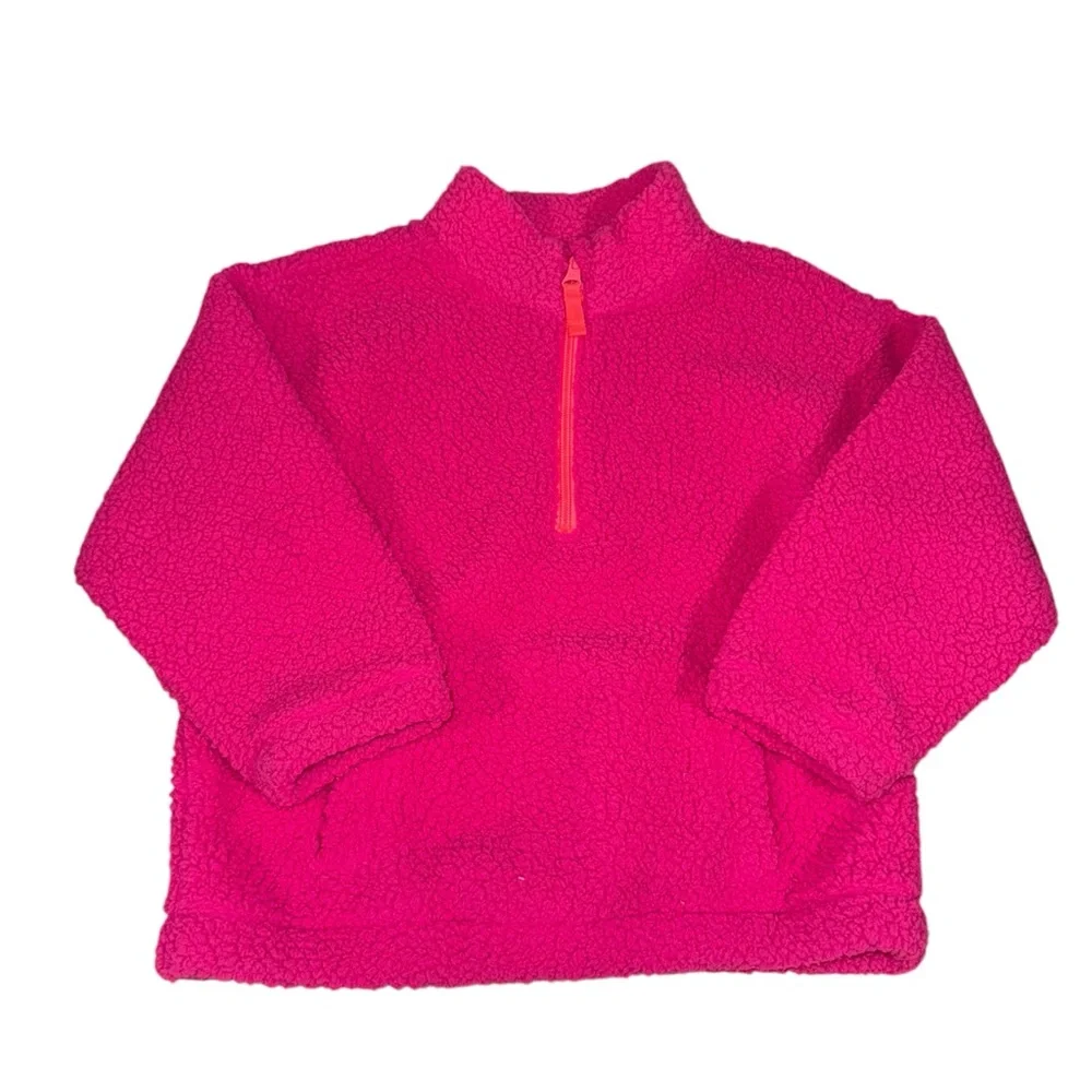 Baby GAP Fleece Pullover Zipper Front Hot Pink Size 5 Toddler